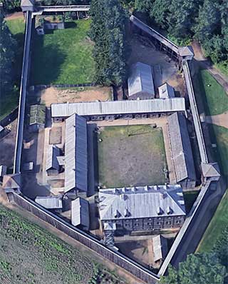 Overhead image of Fort Edmonton at Fort Edmonton Park